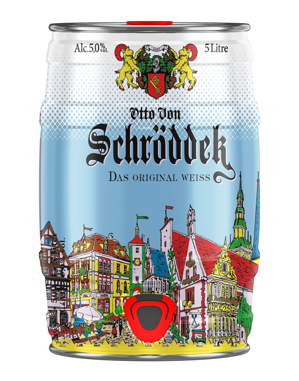 Напиток пивной Otto Von Schrodder Original Weiss светлое нефильтрованное, 5л