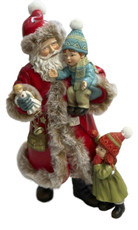 Фигурка Дед Мороз и двое детей, 13 x 11.5 x 22.5см