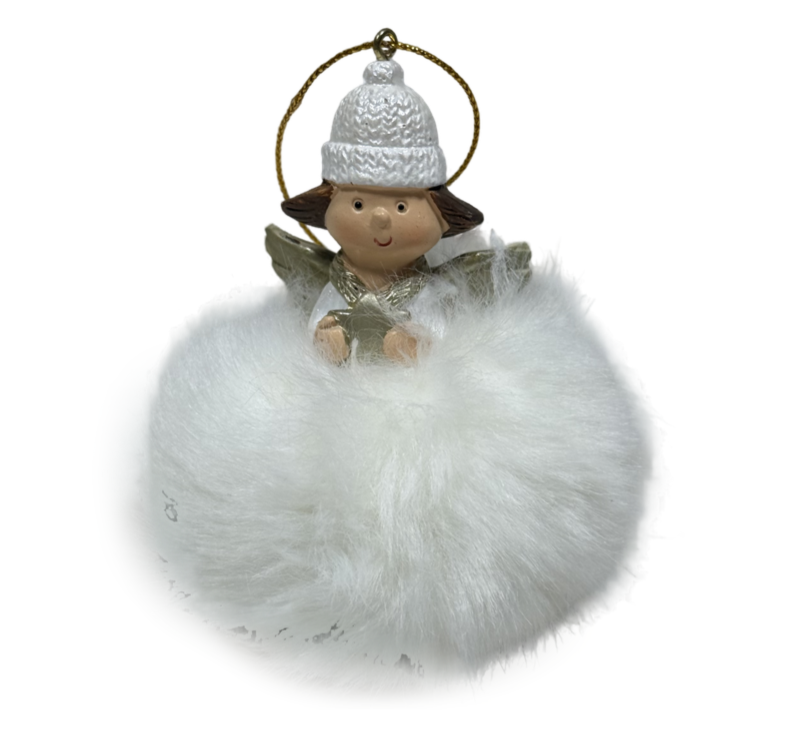 Украшение елочное Ангелочек, 7.3 x 7.3 x 9.2см