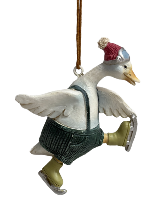 Украшение елочное Гусь на коньках, 6.7 x 3 x 8.5см