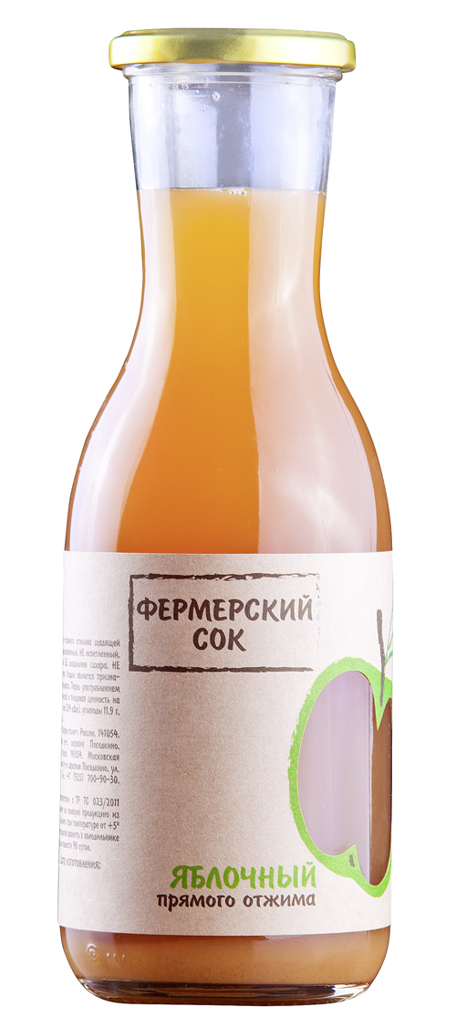 Сок яблочный Фермерский сок прямого отжима, 1л купить с доставкой на ...