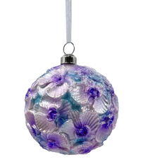 Шар елочный Christmasdeluxe Цветочная фантазия золотой, фиолетовый и синий, 8см