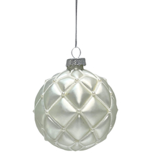 Шар елочный Christmasdeluxe белый и серебряный, 8см