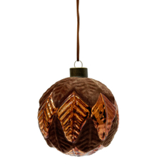 Шар елочный Christmasdeluxe фактурный коричневый, 10см