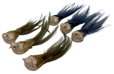 Набор елочных украшений Christmasdeluxe Птицы на клипсе оливковый и синий 16 x 4 x 3см, 6шт