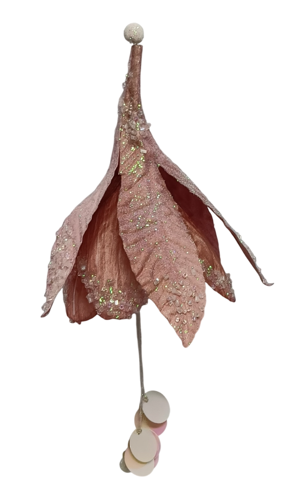 Украшение елочное Christmasdeluxe Цветок розовое, 26см