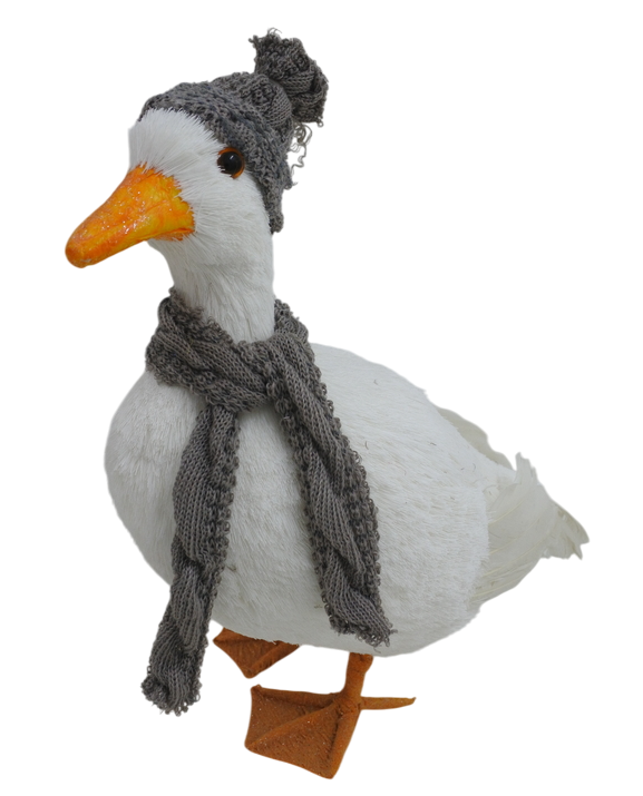 Фигура Christmasdeluxe Утка в шапке и шарфе, 30 x 14 x 36см