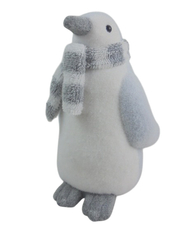 Фигура Christmasdeluxe Пингвин в сером шарфе, 38см