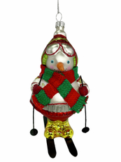 Украшение елочное Christmasdeluxe Снеговик-лыжник, 8 x 7 x 14.3см