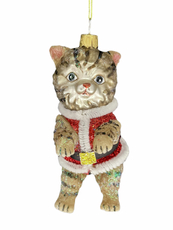 Украшение елочное Christmasdeluxe Кот в жилетке, 11.8см