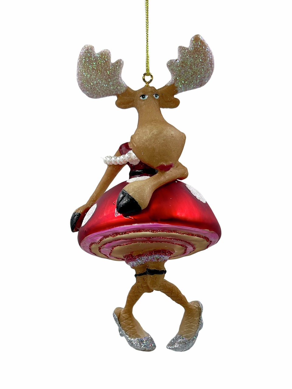 Украшение елочное Christmasdeluxe Лосиха в красной юбке, 14.7см