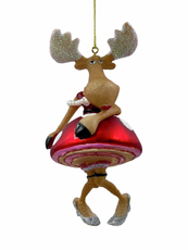 Украшение елочное Christmasdeluxe Лосиха в красной юбке, 14.7см