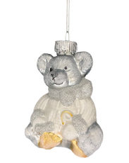 Украшение елочное Christmasdeluxe Медведь серебряный, 7.5 x 6.9 x 10.3см