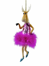 Украшение елочное Christmasdeluxe Жирафа в розовом платье, 17.3см