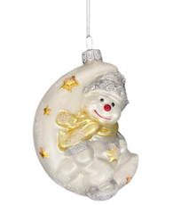 Украшение елочное Christmasdeluxe Снеговик на месяце, 10.7см