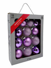 Набор елочных шаров Christmasdeluxe лавандовый, 13шт