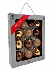 Набор елочных шаров Christmasdeluxe шоколадное суфле, 13шт