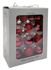 Набор елочных шаров Christmasdeluxe красный, 26шт