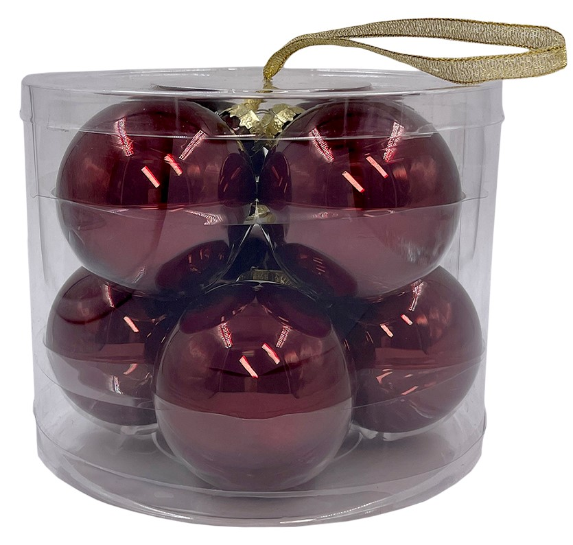 Набор елочных шаров Christmasdeluxe темно-бордовый 7см, 8шт