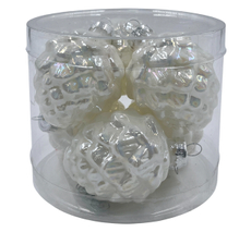 Набор елочных украшений Christmasdeluxe Шишки белый хамелеон 7см, 6шт