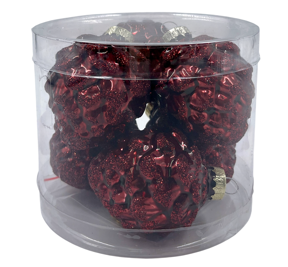 Набор елочных украшений Christmasdeluxe Шишки темно-бордовый 7см, 6шт