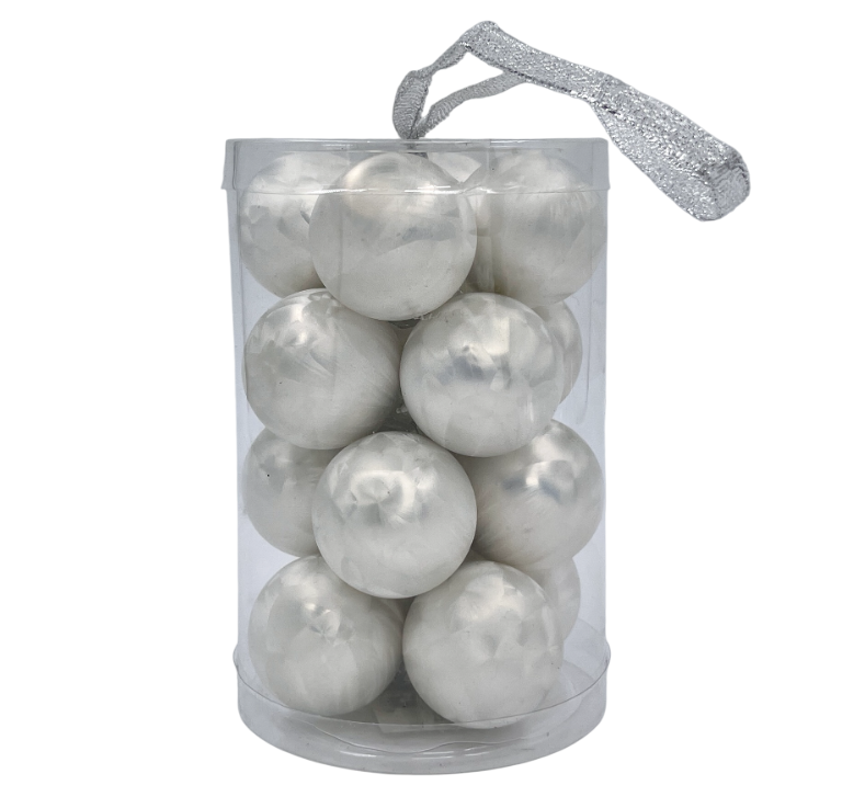 Набор елочных шаров Christmasdeluxe белый 3.5см, 16шт