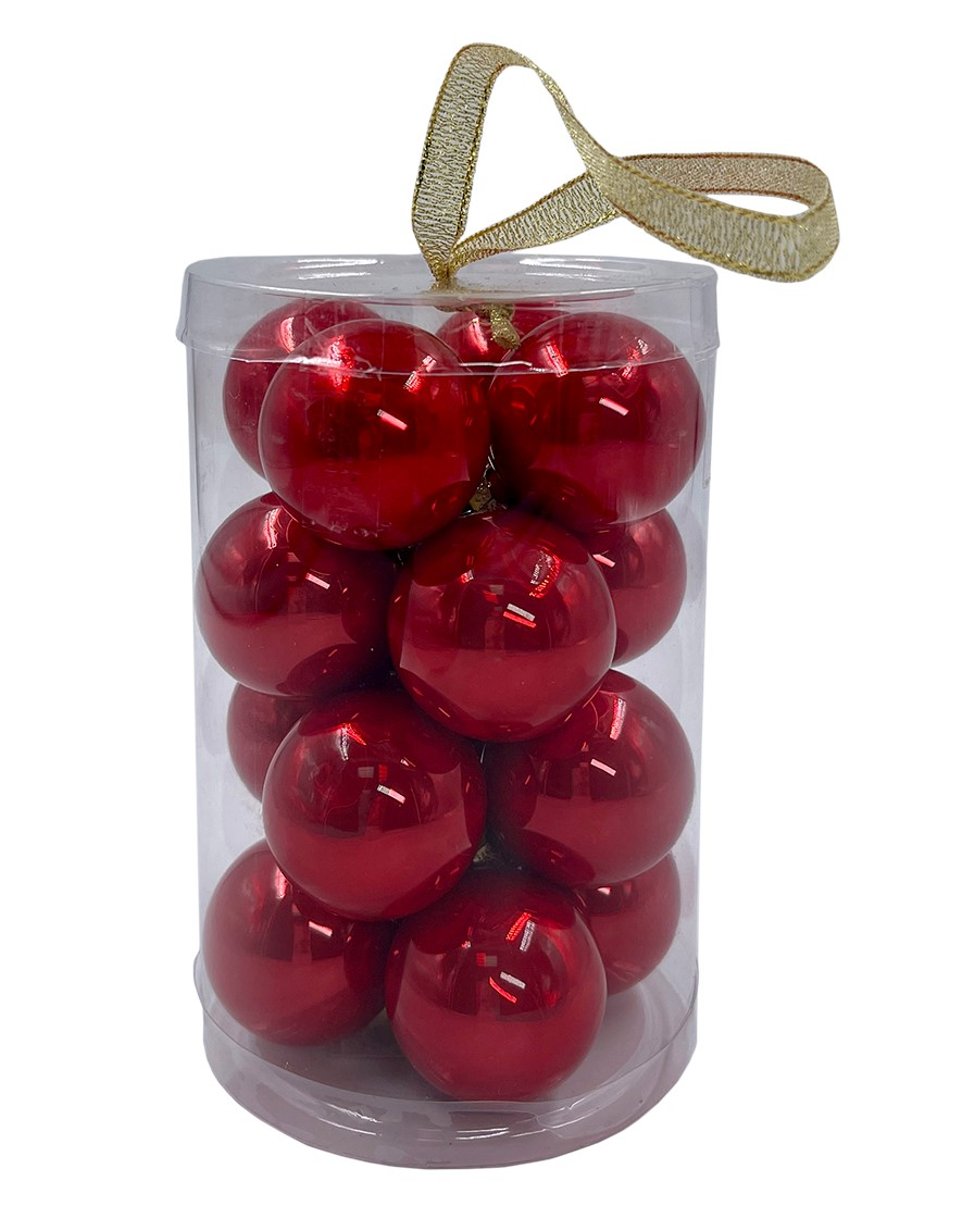 Набор елочных шаров Christmasdeluxe красный 3.5см, 16шт