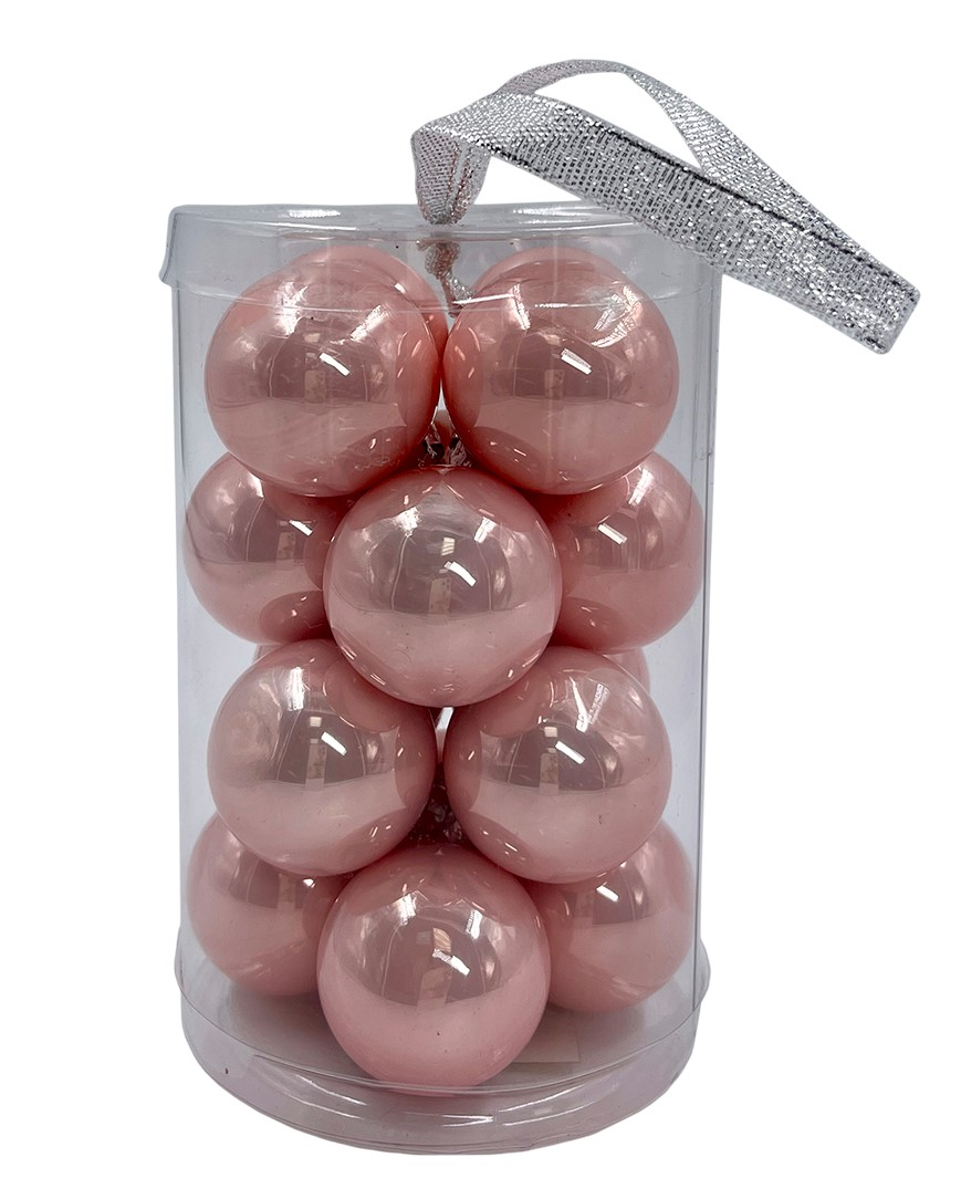 Набор елочных шаров Christmasdeluxe розовый 3.5см, 16шт