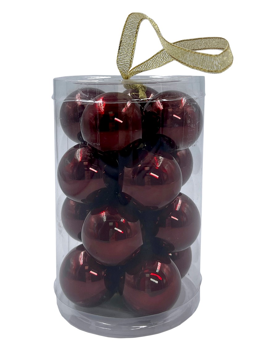 Набор елочных шаров Christmasdeluxe бордовый 3.5см, 16шт