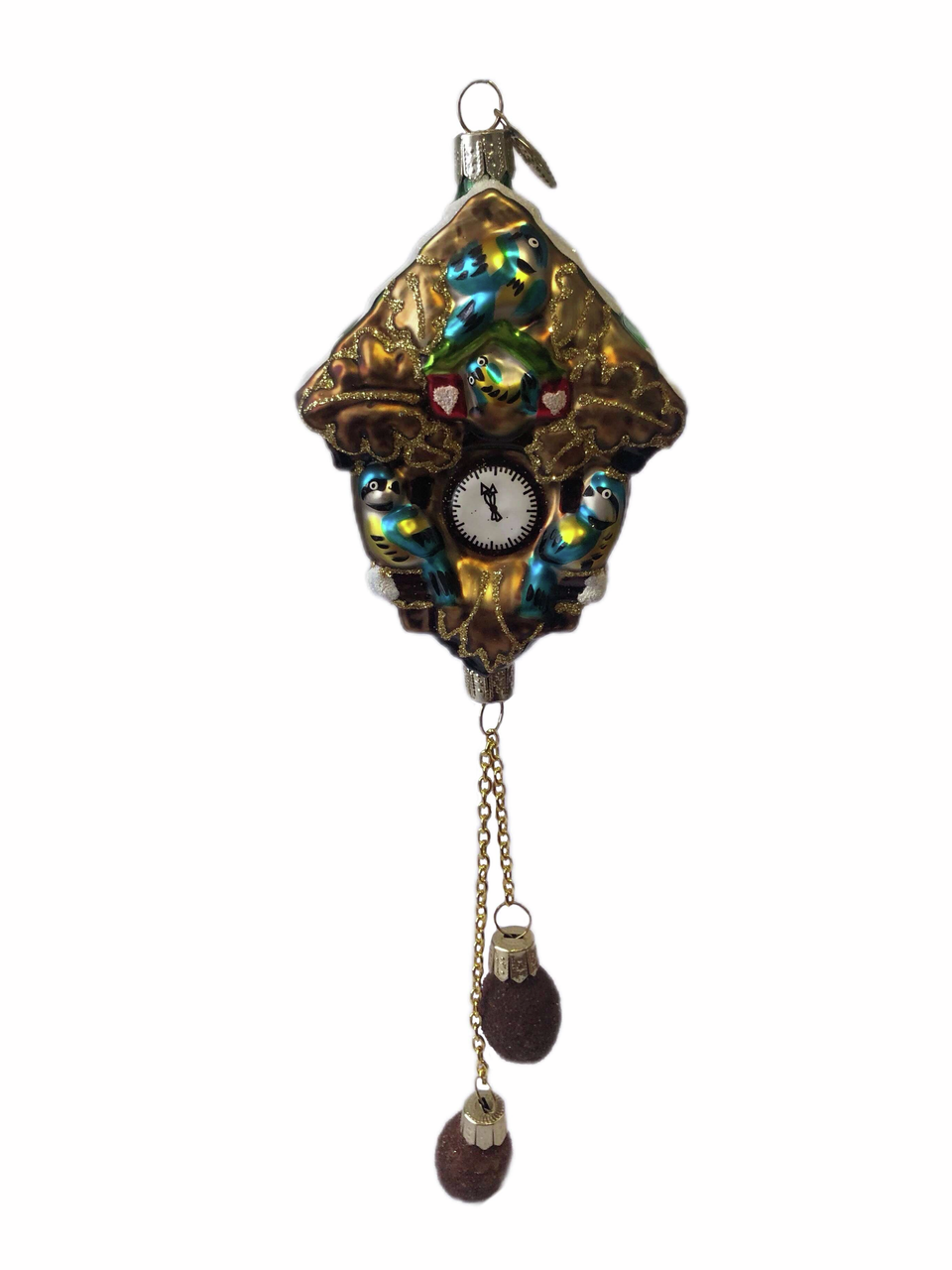 Украшение елочное Коломеев Часики с шишками, 27см