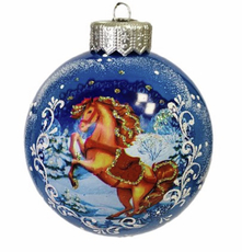 Шар елочный Коломеев Конь зимний, 10см