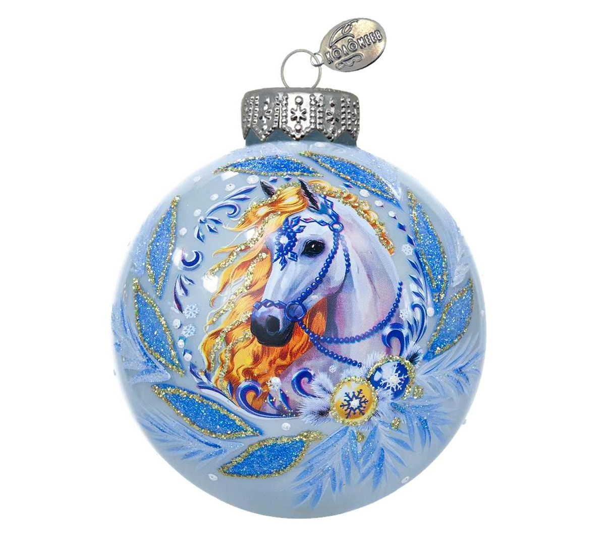 Шар елочный Коломеев Лошадка красивая, 10см