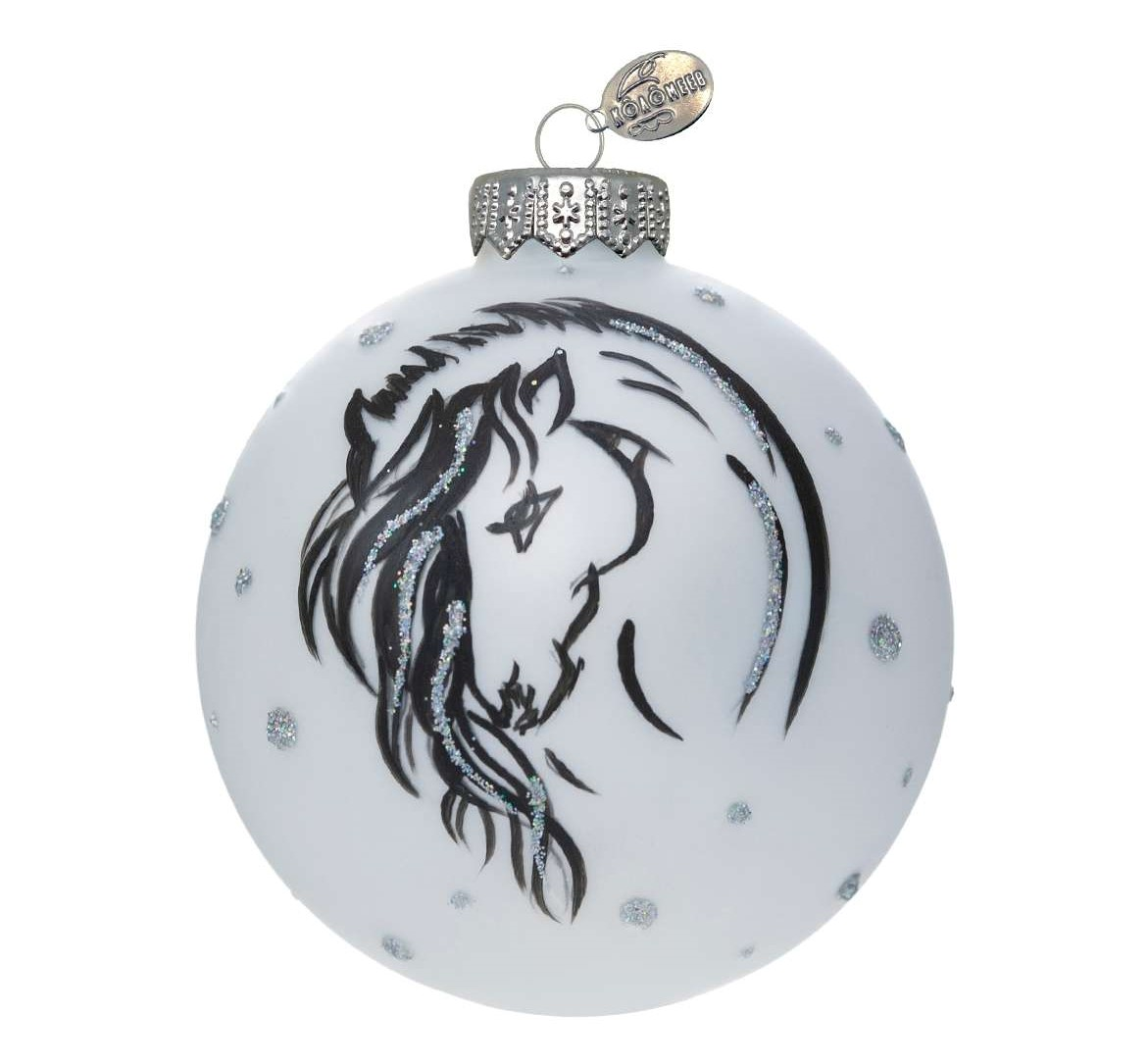 Шар елочный Коломеев Лошадь контурная, 6.5см