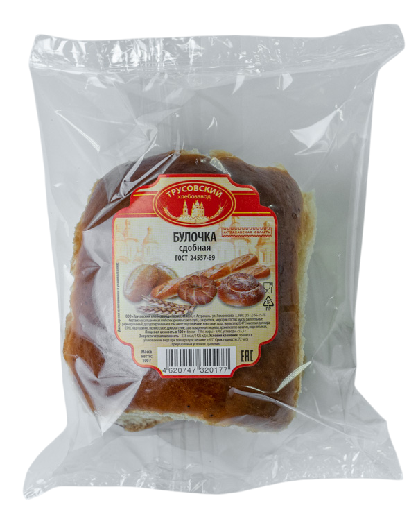 Булочка Трусовский хлебозавод сдобная, 100г