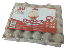 Яйцо куриное Третьяковская ПФ пищевое столовое С0, 30шт