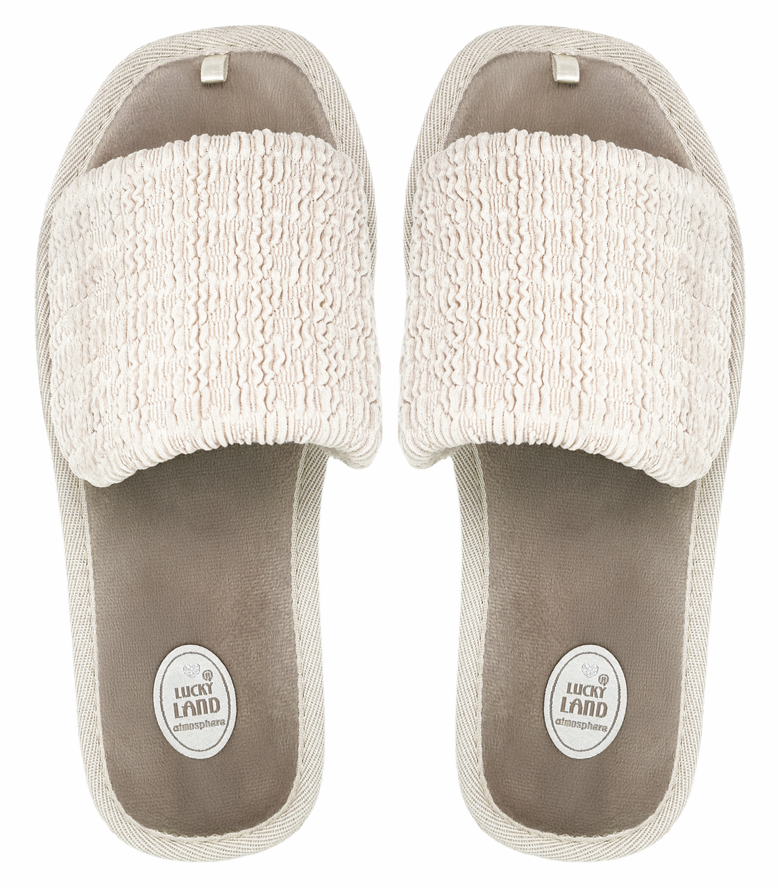Тапочки женские Lucky Land открытые с шоколадным узором
