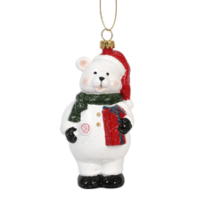 Украшение елочное B&H белый мишка в свитере мульти, 6 x 5 x 10.2см