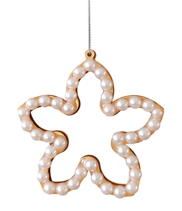 Украшение елочное B&H жемчужный цветок, 9 x 0.9 x 8.8см