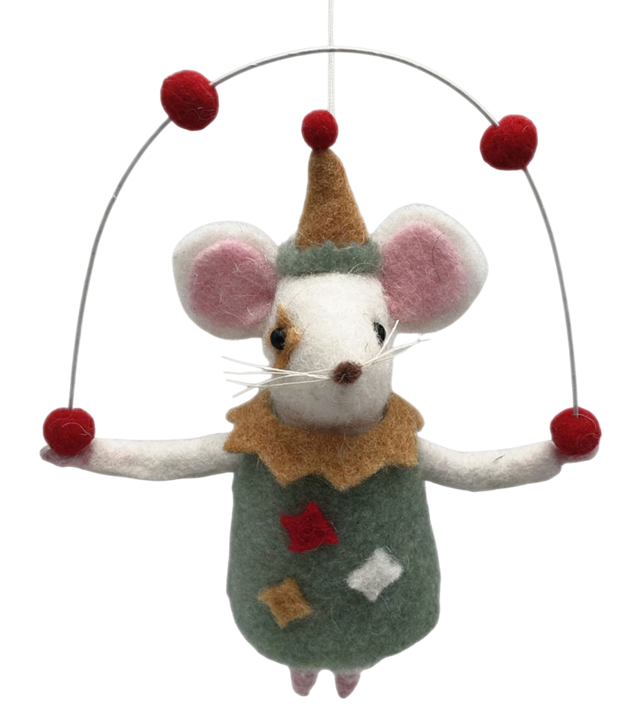 Украшение елочное B&H мышь-жонглер, 16 x 6 x 20см