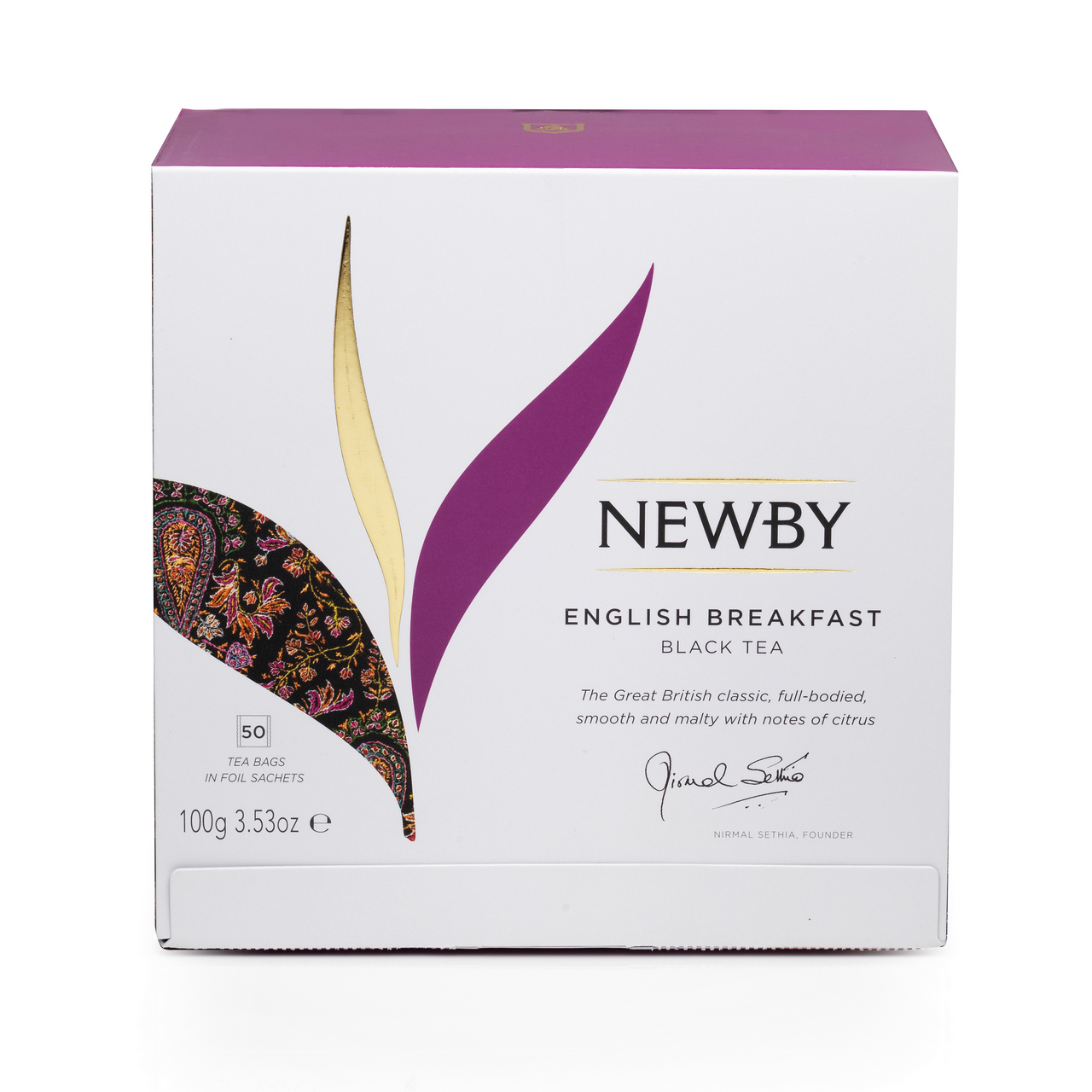 Изображение товара Чай Newby English Breakfast черный 50 пакетов по 2 г 100 г в упаковке