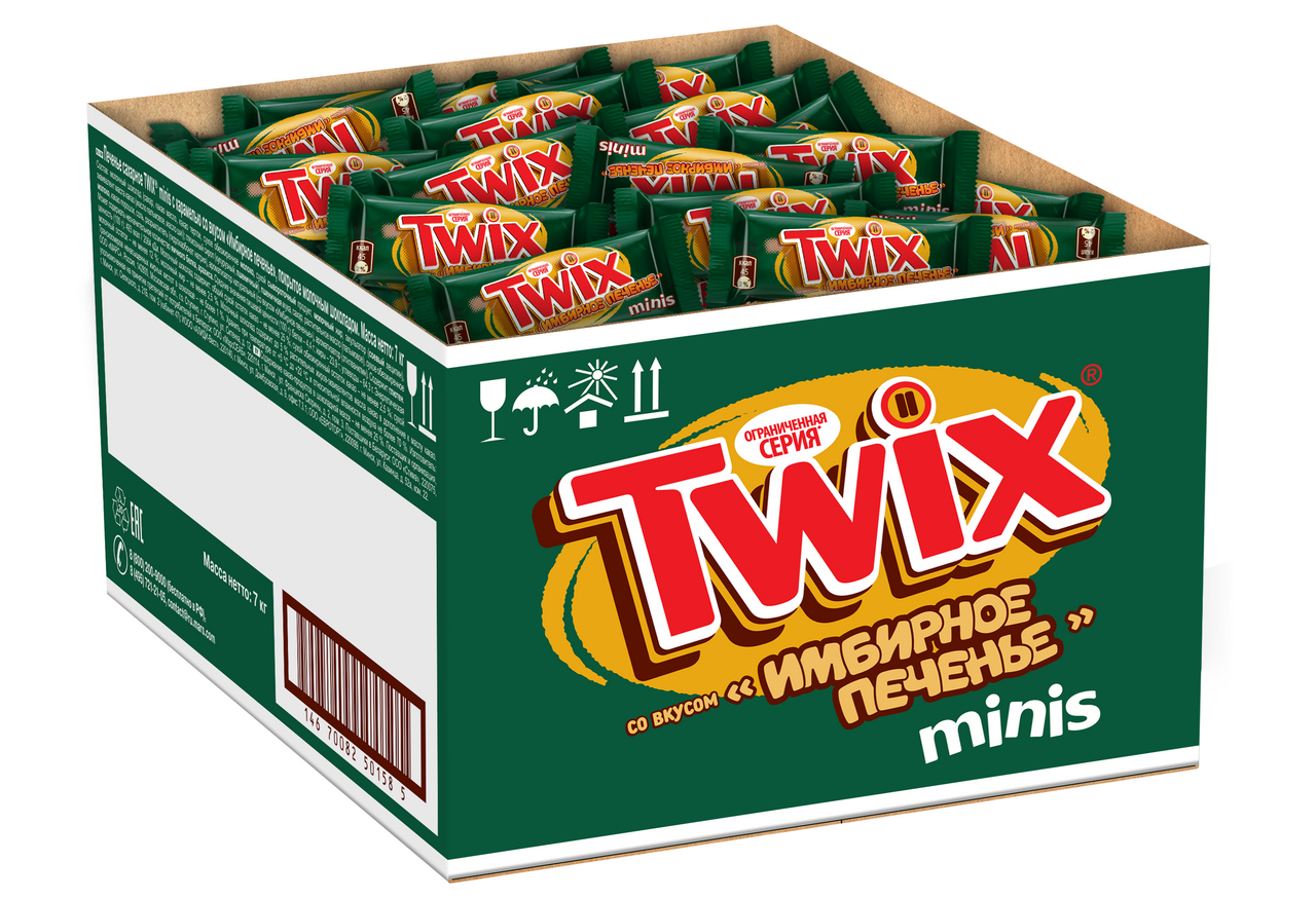 Конфеты Twix Minis имбирное печенье, 2.7кг