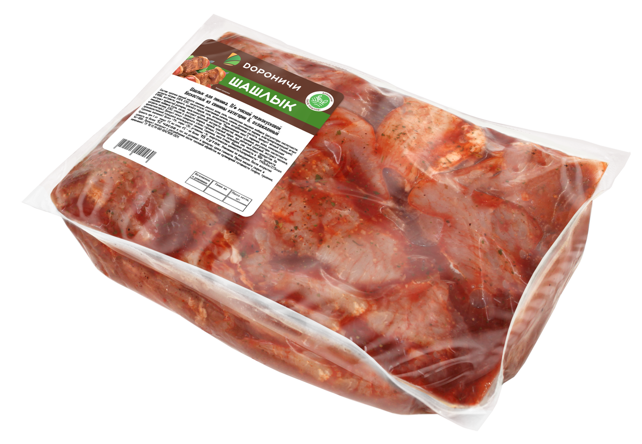 Шашлык свиной Дороничи для пикника бескостный охлажденный, ~1.8кг