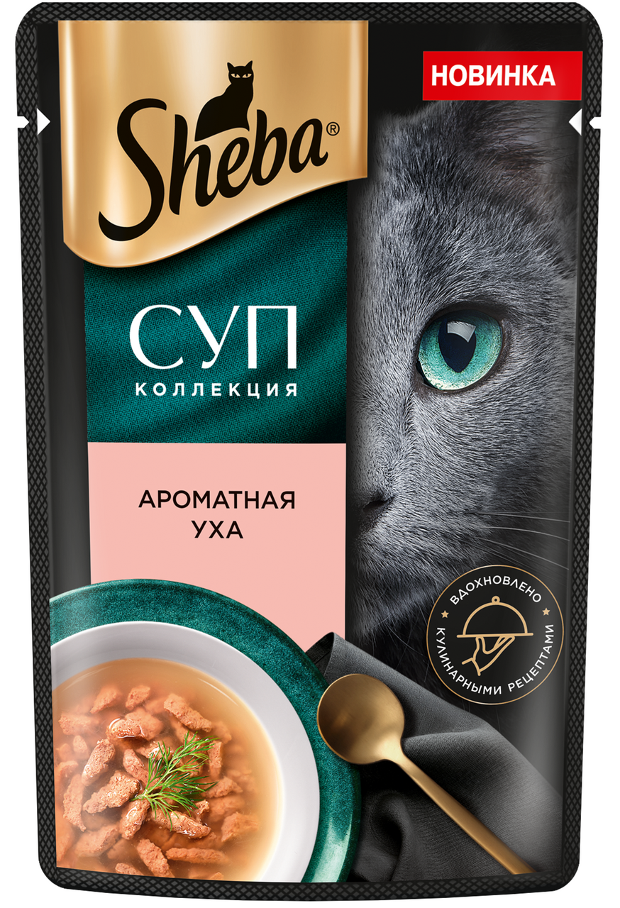 Изображение товара Суп для взрослых кошек Sheba ароматная уха, 70г