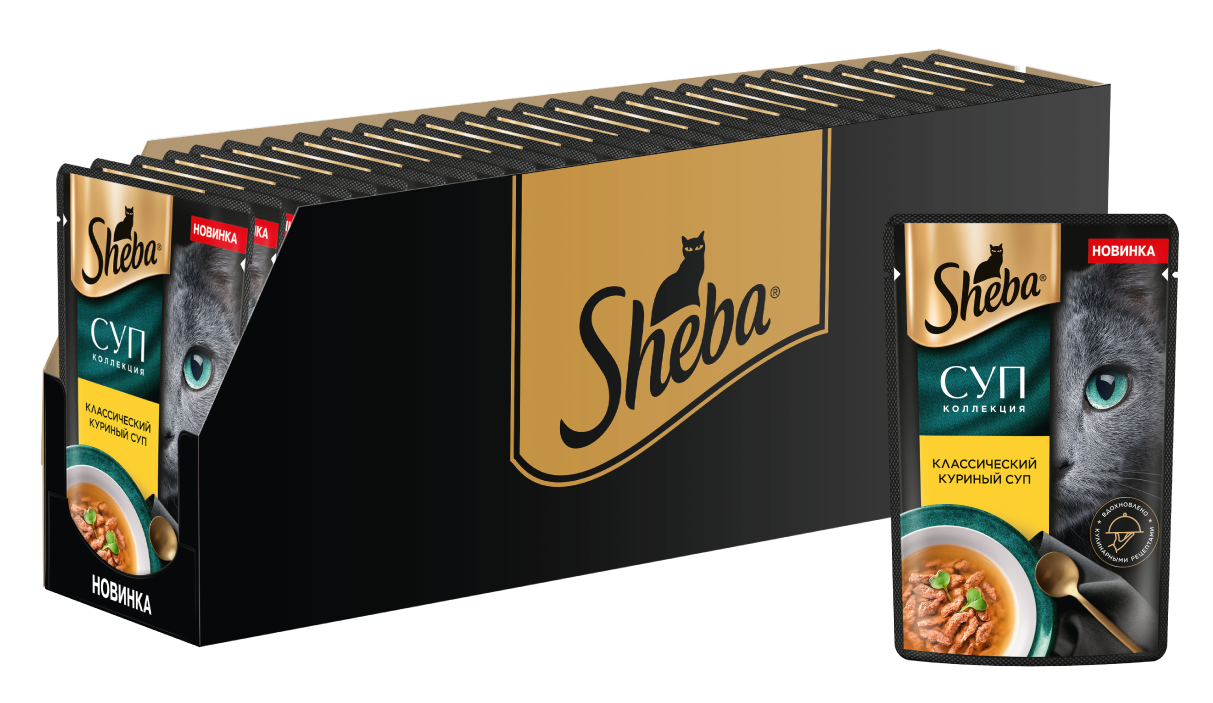 Изображение товара Суп для взрослых кошек Sheba классический куриный 70г 28 шт высокое качество