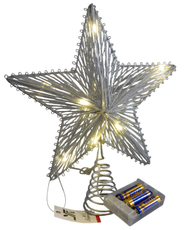 Верхушка на елку Glos Звезда серебряная Led