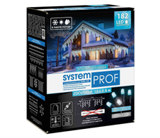 Электрогирлянда сосульки Glos System Prof 152Led голубой и 30Led холодный белый, 10 x 0.6м