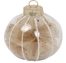Шар елочный B&H Богема с декором внутри бежевый