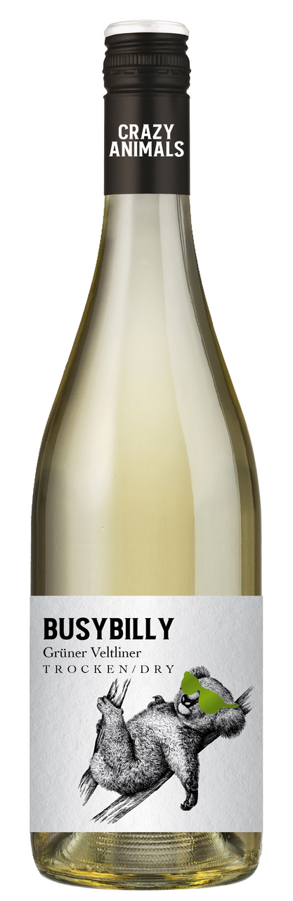 Изображение товара Вино Crazy Animals Busybilly Gruner Veltliner белое полусухое, 0.75л