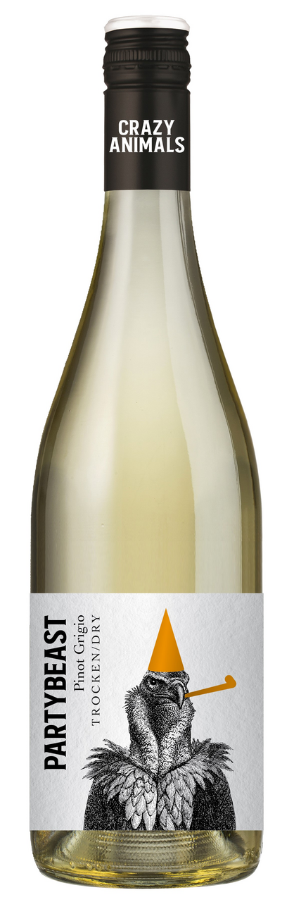 Изображение товара Вино Crazy Animals Partybeast Pinot Grigio белое сухое, 0.75л
