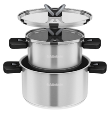 Набор кастрюль Attribute Foldaway с крышкой 1.3л и 3л, 2шт